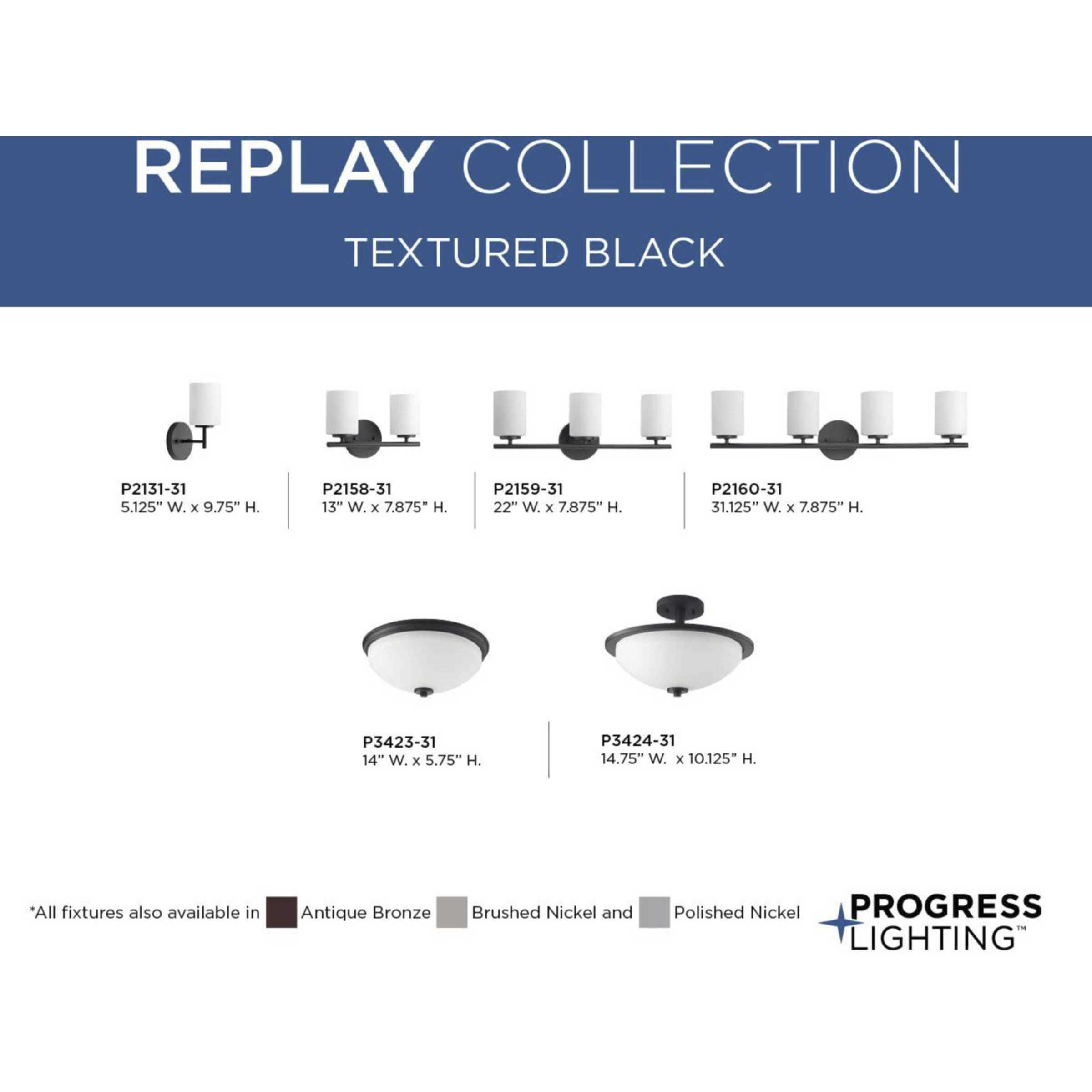 Replay 2 Light 13 inch Black Bath Vanity Wall Light